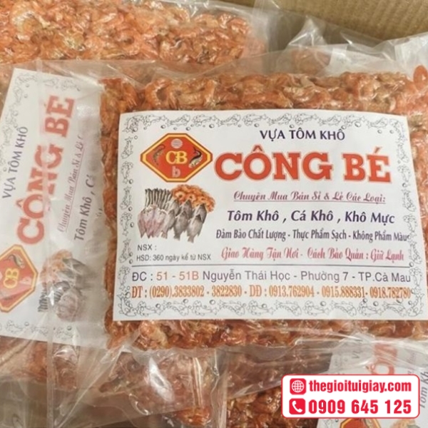  Mẫu tem nhãn tôm khô cao cấp cho thị trường nội địa - Vựa Tôm Khô Công Bé 