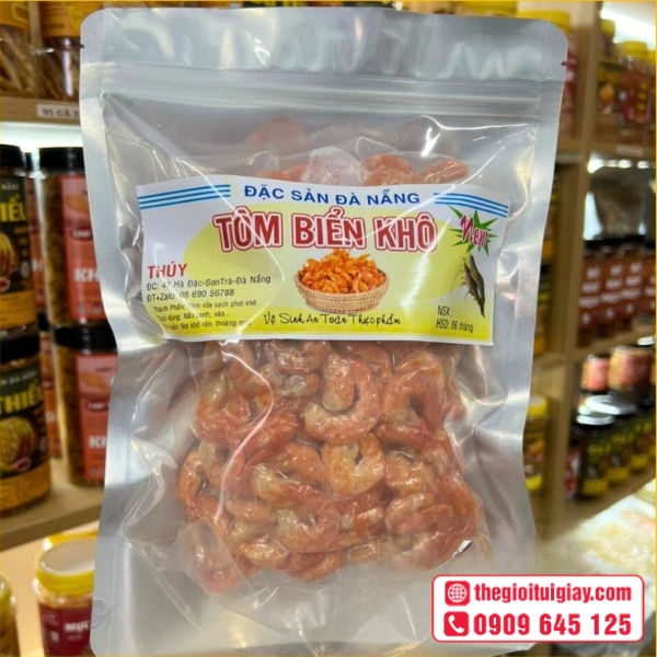  Mẫu in tem nhãn tôm khô giá rẻ chất lượng đảm bảo - Đặc Sản Đà Nẵng 