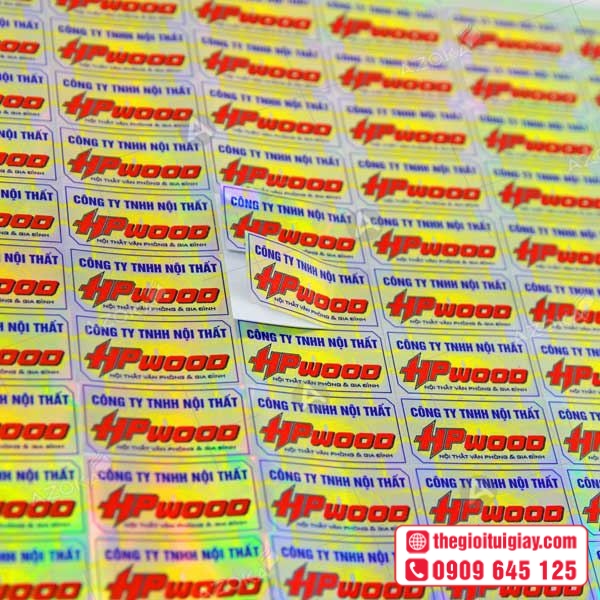  Mẫu tem nội thất in logo thương hiệu - HPwooo 