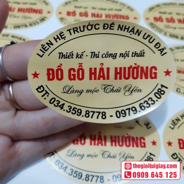 Mẫu tem nội thất in ấn tinh xảo và sắc nét