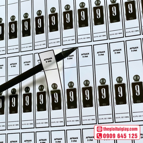 Mẫu tem nước hoa chiết sáng tạo thu hút khách hàng - AFNAN 9PM
