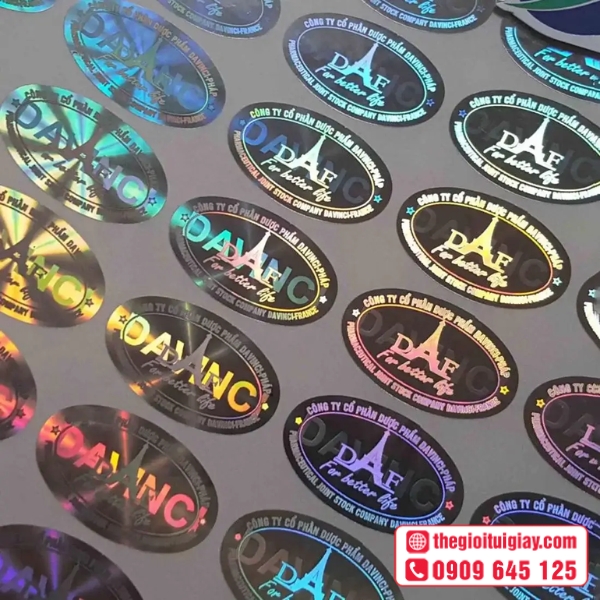  Mẫu tem phản quang logo thương hiệu cao cấp - Công ty dược Davinci Pháp 