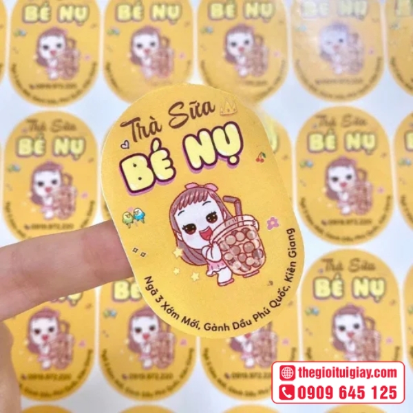  Mẫu tem trà sữa độc đáo cho quán nhỏ - Trà Sữa Bé Nụ 