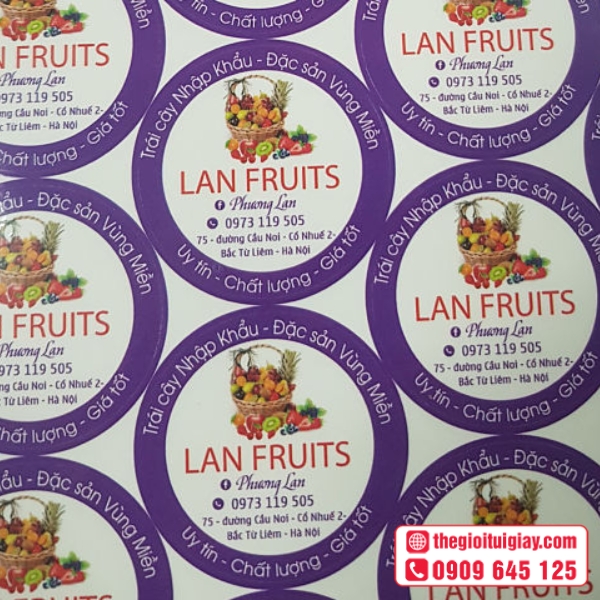 Mẫu tem trái cây giá rẻ chất lượng đảm bảo - Lan Fruits