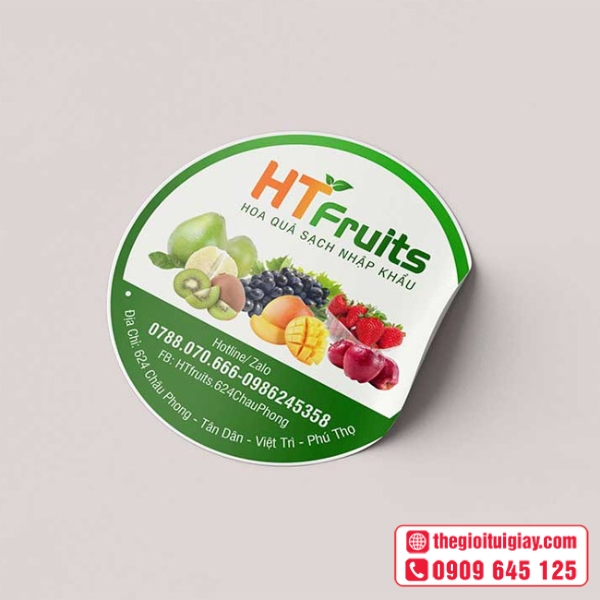 Mẫu tem trái cây in hiện đại sắc nét từng chi tiết - HT Fruits