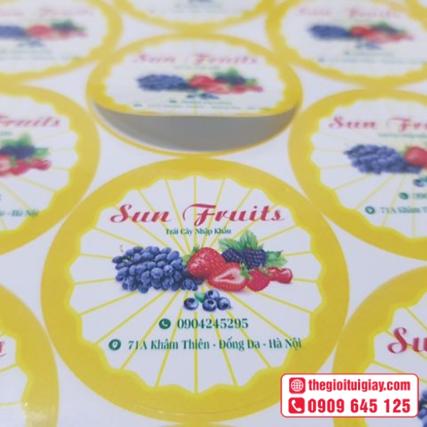 Mẫu tem trái cây đẹp giúp nhận diện thương hiệu - Sun Fruits