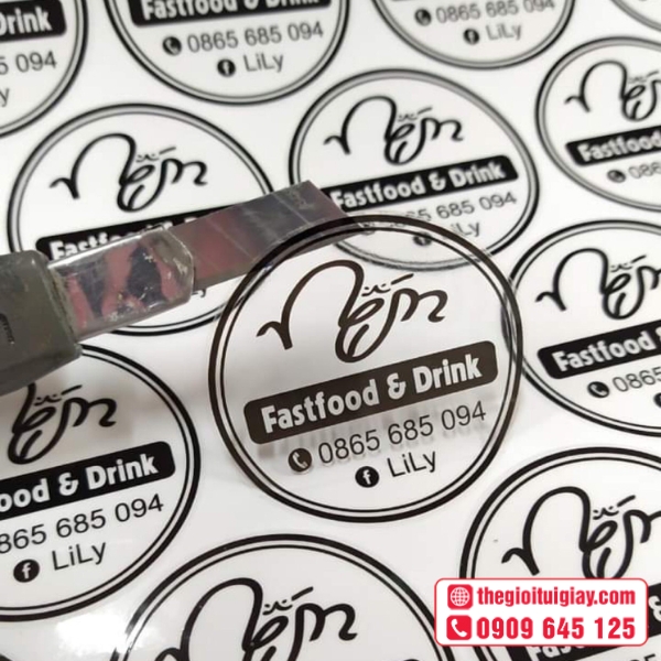 Mẫu in tem trong suốt chất lượng cao theo yêu cầu