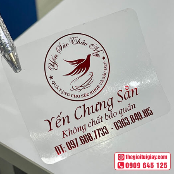  Mẫu tem trong suốt trên hộp đựng thực phẩm - Yến Sào Thảo My 