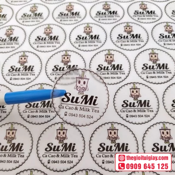  Mẫu tem trong suốt cho đồ uống take away - Sumi 