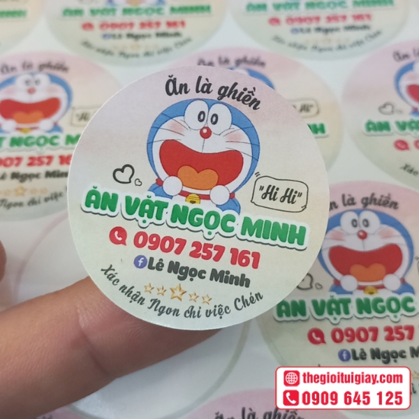Mẫu tem ăn vặt Ngọc Minh - handmade dành cho sản phẩm nhà làm