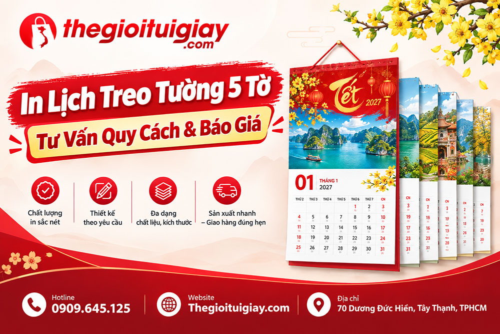 In Lịch Treo Tường 5 Tờ
