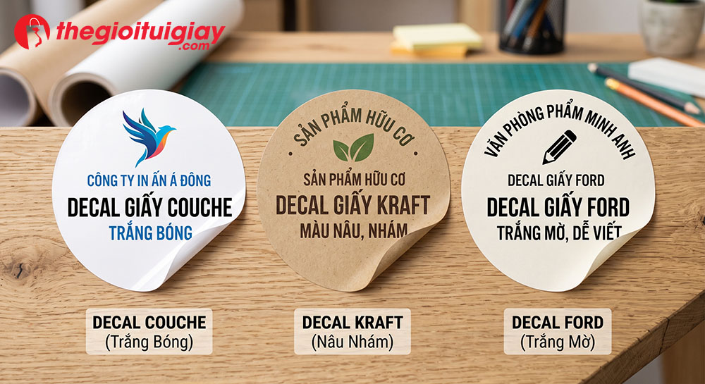 Các loại decal giấy Couche Kraft Ford phổ biến
