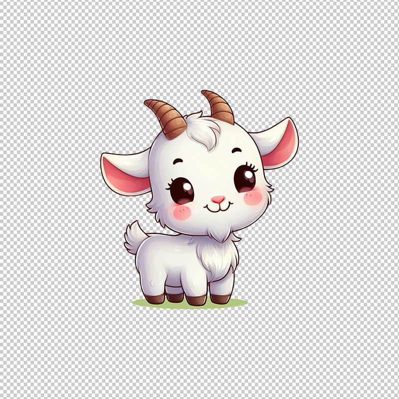 Mẫu vector dê chibi dễ thương 1