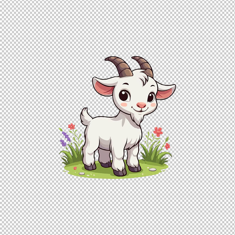 Mẫu vector dê chibi dễ thương 2