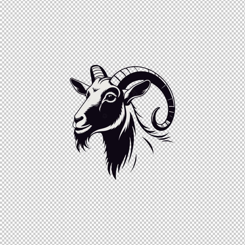 Mẫu logo con dê tối giản 1