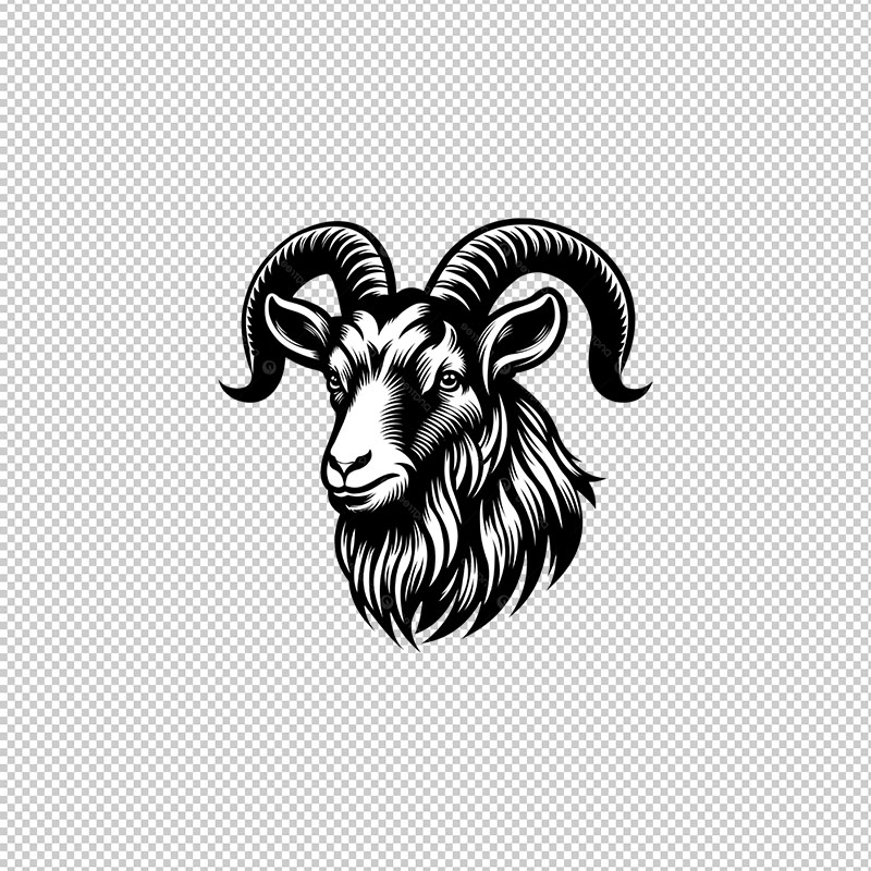 Mẫu logo con dê tối giản 2
