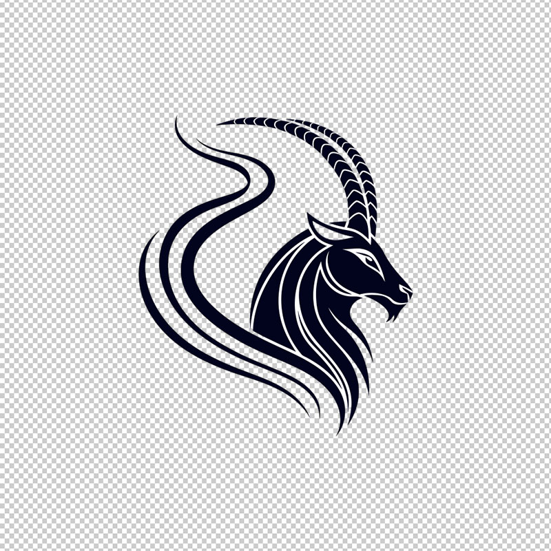 Mẫu logo con dê tối giản 3