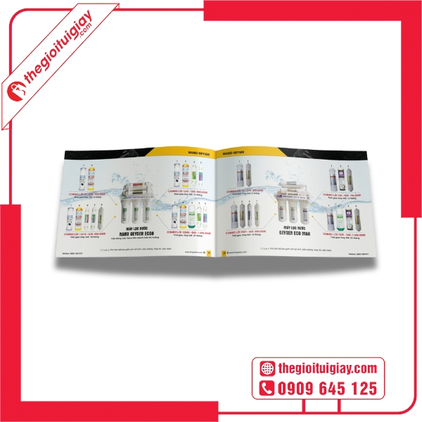 Mẫu catalogue máy lọc nước thiết kế vuông hiện đại
