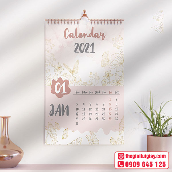 Mẫu lịch treo tường 5 tờ ấn tượng