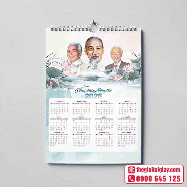 Mẫu lịch treo tường in hình các vị lãnh tụ