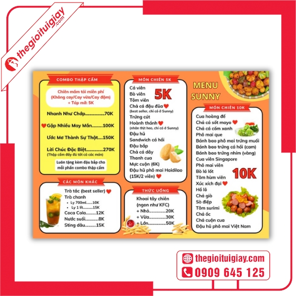  Mẫu menu cá viên chiên Sunny đơn giản mà cuốn hút 