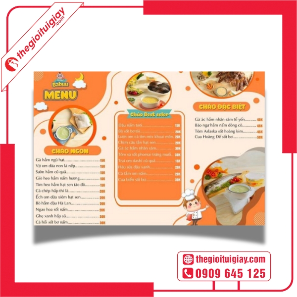 Mẫu menu cháo dinh dưỡng sang trọng dành cho cửa hàng cao cấp 