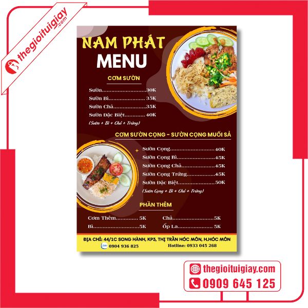 Menu Cơm Tấm