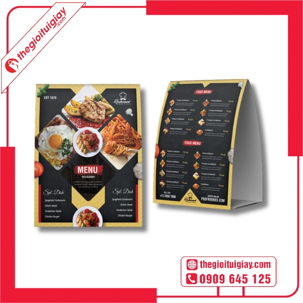  Mẫu menu để bàn in giấy mỹ thuật cao cấp 