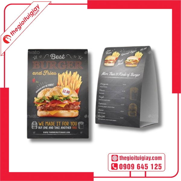  Mẫu menu để bàn với hình minh họa món ăn bắt mắt 