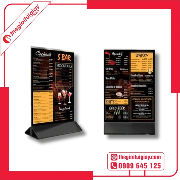 Mẫu menu đứng độc đáo, gây ấn tượng mạnh với thực khách