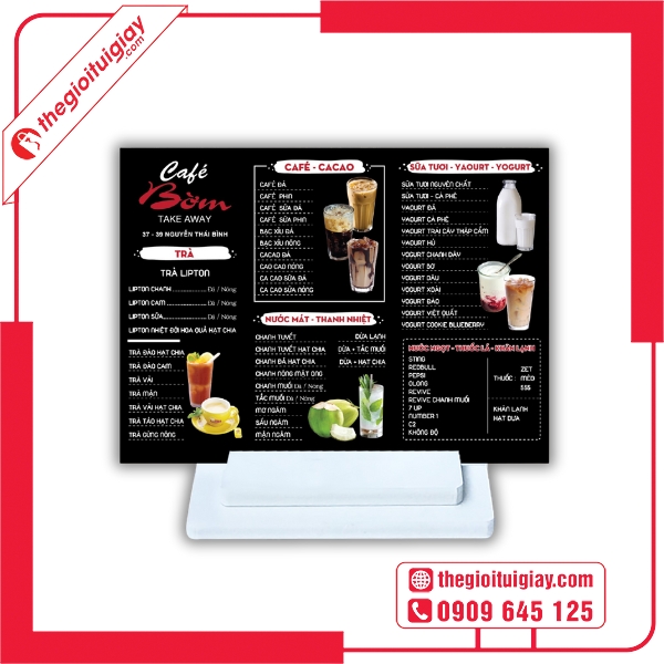  Mẫu menu đứng thân thiện, dễ đọc và dễ hiểu - Cafe Bờm 