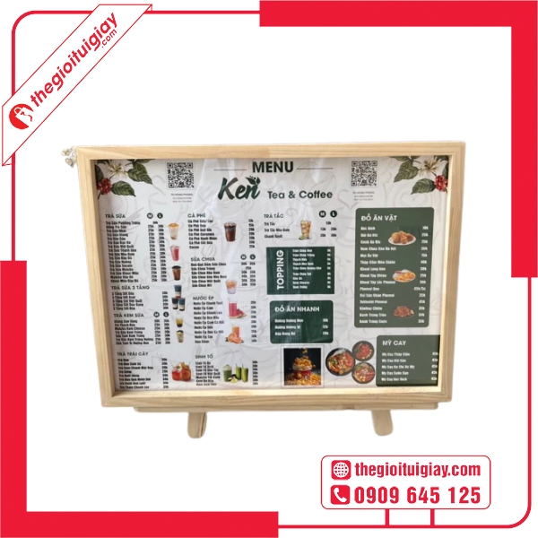  Mẫu menu đứng khổ lớn đặt trước cửa hàng thu hút ánh nhìn - Ken Tea & Coffee 