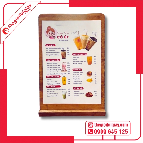  Mẫu menu đứng phù hợp cho quán trà sữa, màu sắc dễ thương - Tiệm Trà Cô Út 