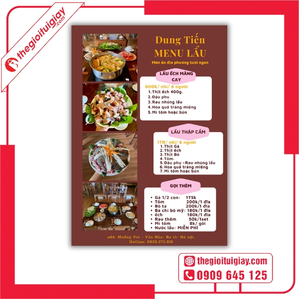 Menu Lẩu