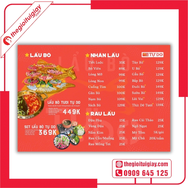  Mẫu menu lẩu chuyên nghiệp, bố cục rõ ràng 