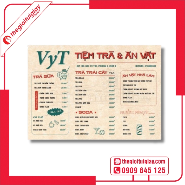  Mẫu menu quán ăn vặt hiện đại và bắt mắt VyT 