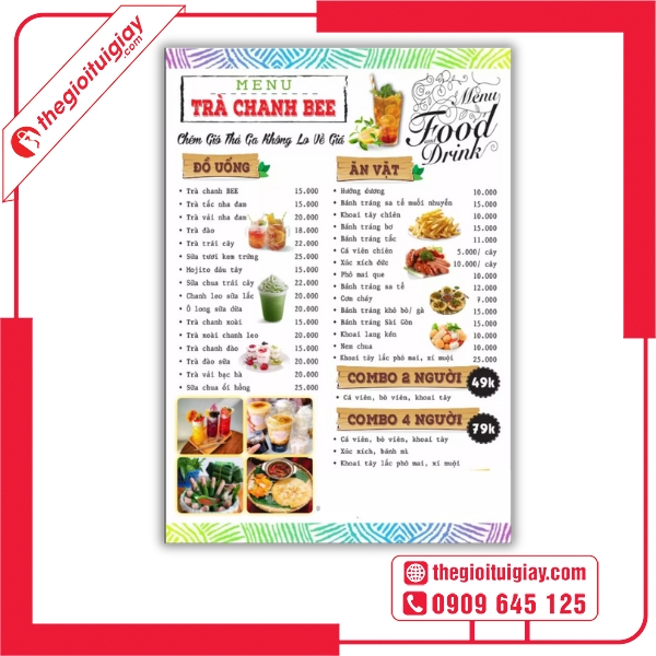  Mẫu menu quán ăn vặt đơn giản dễ đọc dễ chọn món 