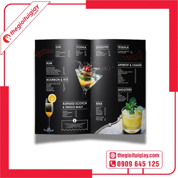 Mẫu menu quán bar theo phong cách tropical summer