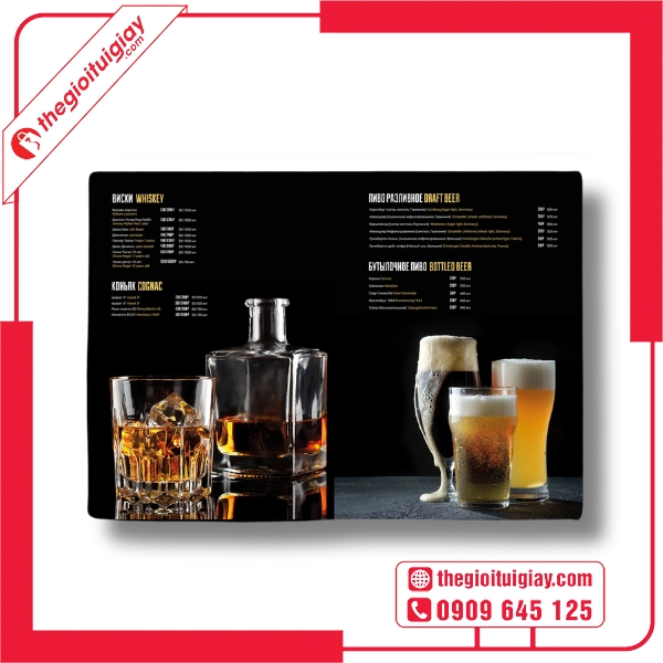  Mẫu menu quán bar in offset chất lượng cao 