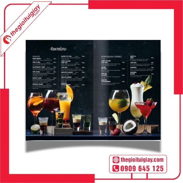  Mẫu menu quán bar ấn tượng cho quán cocktail 