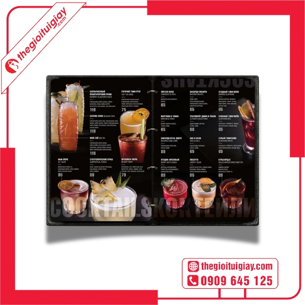  Mẫu menu quán bar cocktail hấp dẫn 