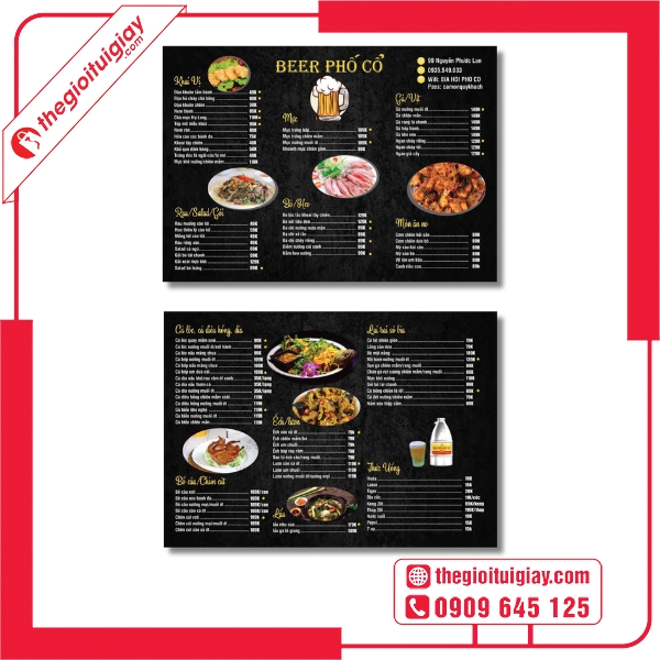  Mẫu menu quán bia hơi phong cách vintage cổ điển - Beer Phố Cổ 