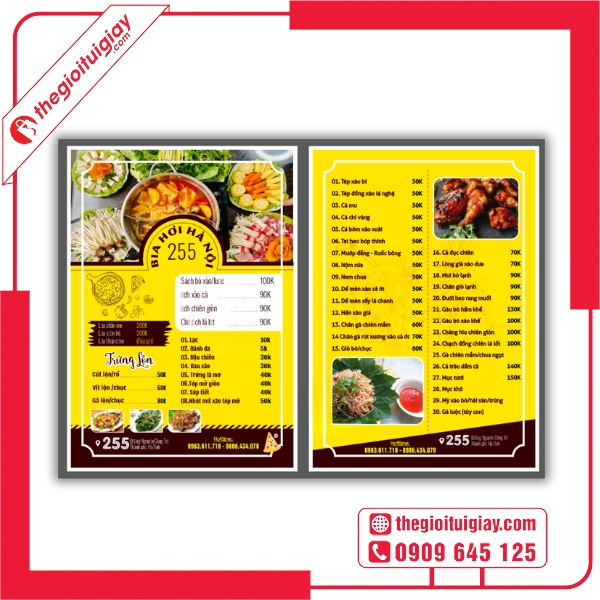Mẫu menu quán bia hơi Hà Nội 255 đẹp mắt, thu hút ánh nhìn