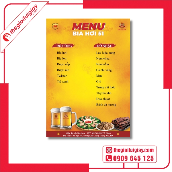  Mẫu menu quán bia hơi 51 thân thiện và dễ đọc 
