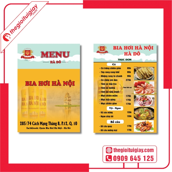Menu Quán Bia Hơi