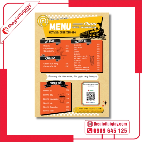  Mẫu menu quán bida phong cách trẻ trung năng động 
