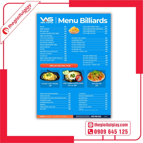  Mẫu menu quán bida có logo thương hiệu nổi bật - Ways station 