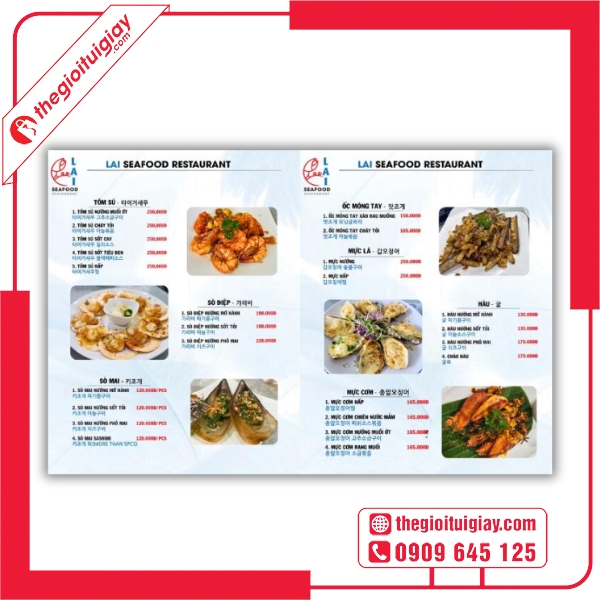  Mẫu menu quán hải sản phong cách biển tươi mát ấn tượng - Lai Seafood 