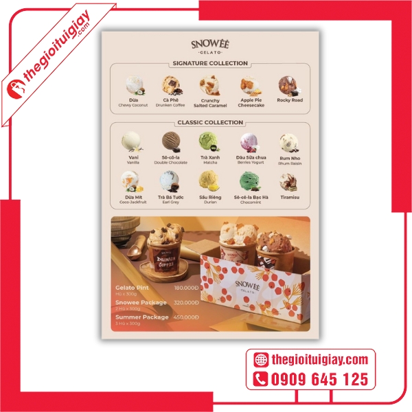 Menu Quán Kem