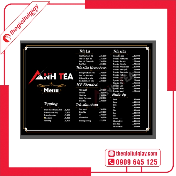  Mẫu c&aacute;c loại nước ngọt trong menu Anh Tea 